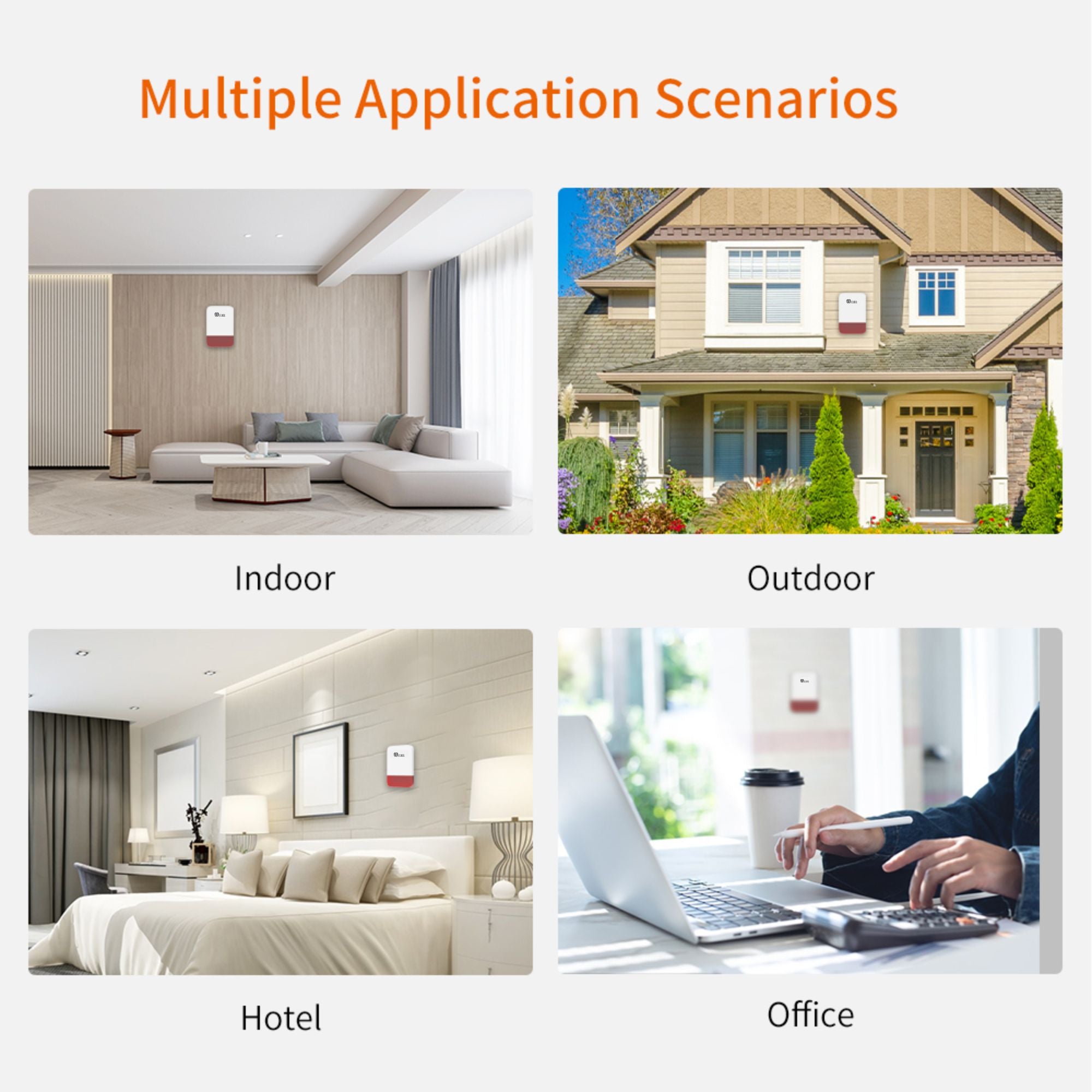 Wireless Siren Alarm Strobe Battery-Operated