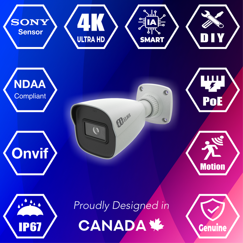 4K Security Camera PoE 8MP Network IP Surveillance Outdoor Wired, Sony Sensor & NDAA Compliant & Onvif, IP Bullet Ultimate-I Series