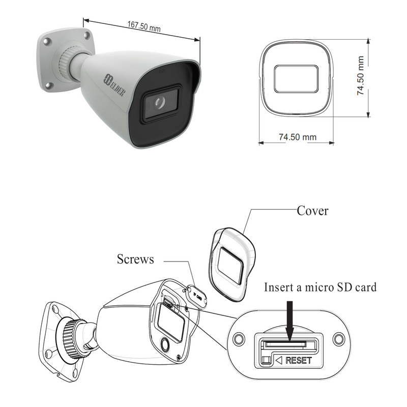 4K Security Camera PoE 8MP Network IP Surveillance Outdoor Wired, Sony Sensor & NDAA Compliant & Onvif, IP Bullet Ultimate-I Series