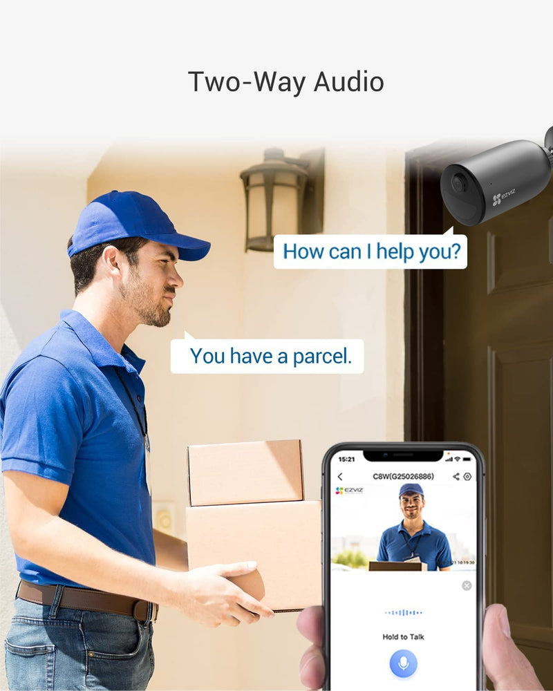 Ezviz Wireless Security Camera Outdoor 2K WiFi Battery, Wire-Free Smart Home AI Human Detection & DIY Kit, Spotlight Defense Color Night Vision & Two-Way Audio