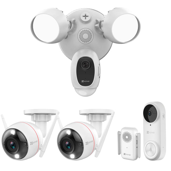 Wireless Security Camera Outdoor and Doorbell Camera and Floodlight Camera.