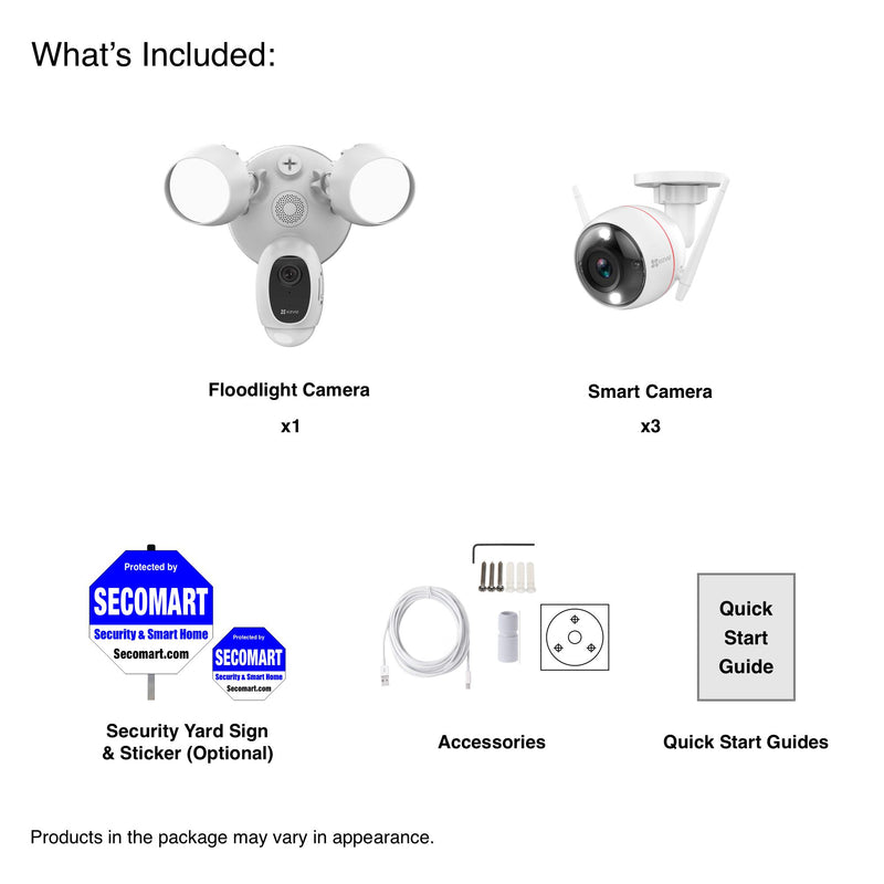 Ezviz Camera 2K WiFi & Floodlight Camera Wireless, Wireless Security Camera Outdoor & Smart Home AI Human Detection & DIY Kit, Spotlight Color Night Vision & Two-Way Audio