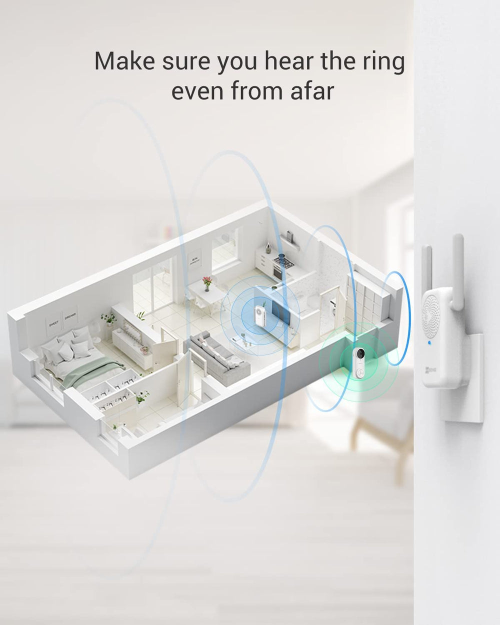 Ezviz Doorbell Camera 2K+ 5MP Battery Wireless WiFi 64GB & Chime DB2 P