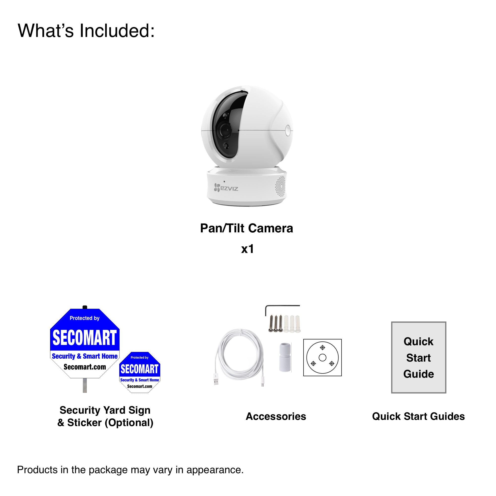 EZVIZ C6N 1080P Pan/Tilt Indoor Security Camera With Auto Tracking & Night Vision