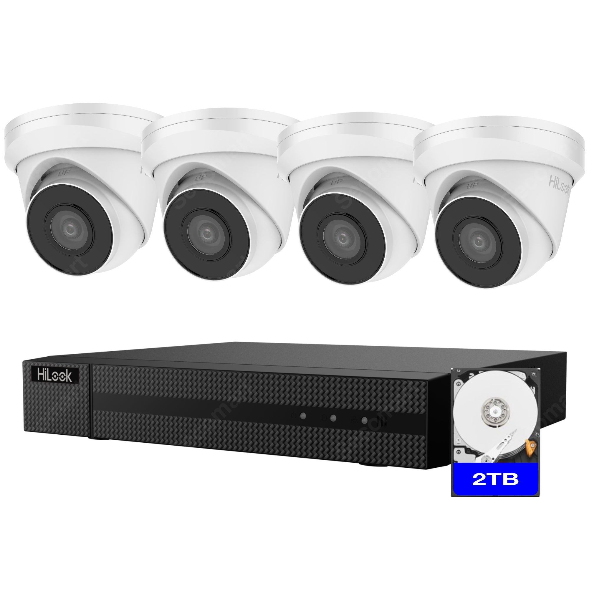 Hilook 4K Security Camera System, 4-Camera PoE NVR Surveillance Kit Outdoor 2TB DIY Wired Turret, Hilook by Hikvision