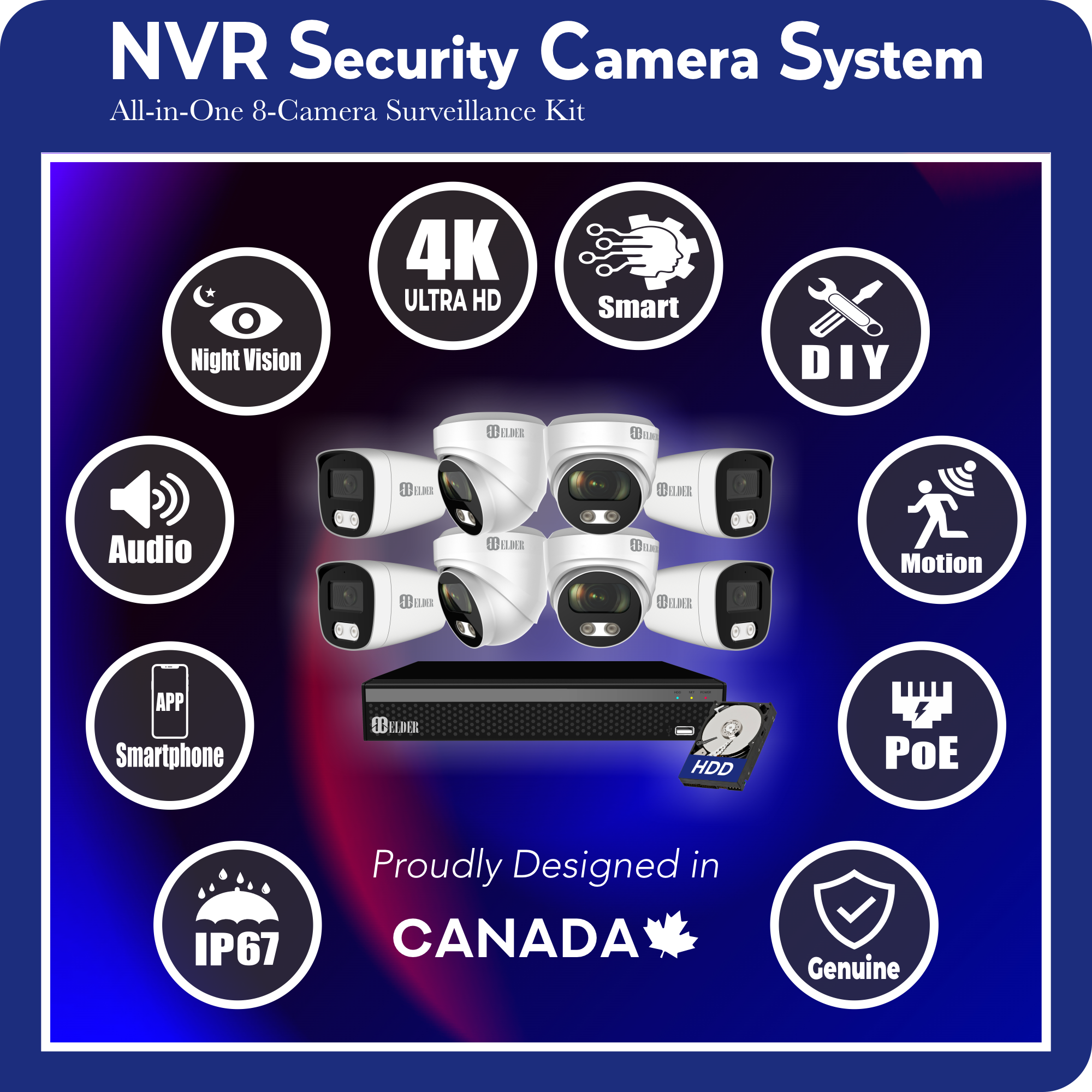 Wired security camera hot sale system with audio